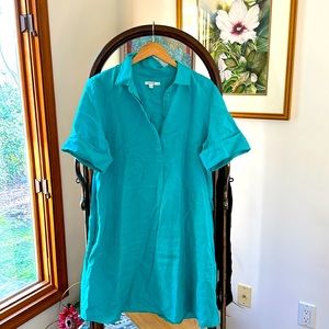 Chicos Size 3 (16) linen teal dress